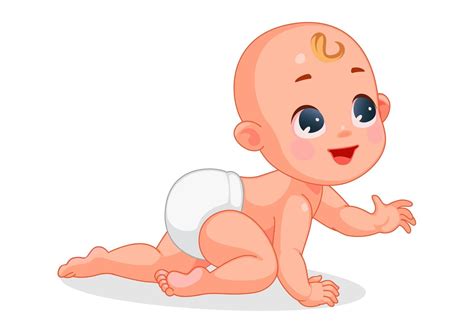 Cute baby crawling 1312511 Vector Art at Vecteezy