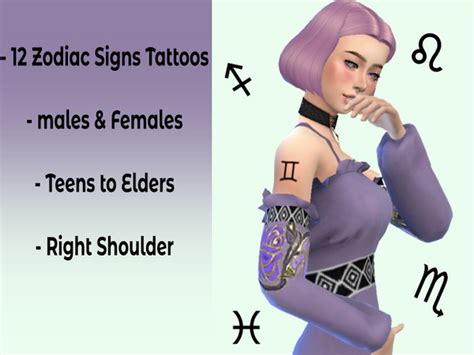 The Sims Resource - Zodiac Signs Tattoos