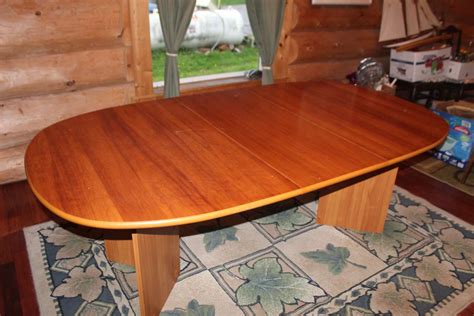 Lot #1 - Large Modern Dining Table with Leaf Ready For Your Holiday Dinners 81"x 43"x 29 ...