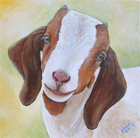 Original Fine Art Goat painting by Laura Carey | Goat art, Goat paintings, Farm animal paintings