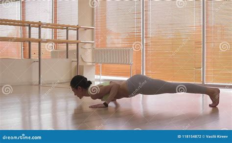 Barefoot Woman Practicing Yoga on Floor Stock Footage - Video of sporty ...