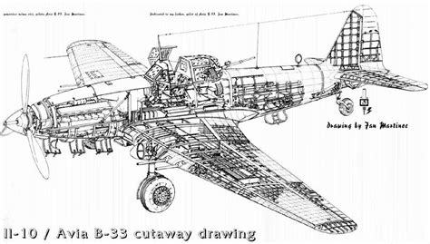 Ilyushin Il-10 (Avia B-33) Cutaway - a photo on Flickriver