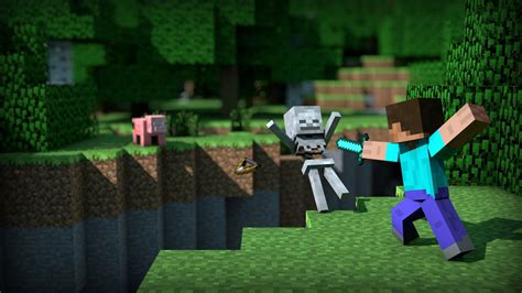 Minecraft Steve vs Skeleton - HD Wallpaper by Murshtin