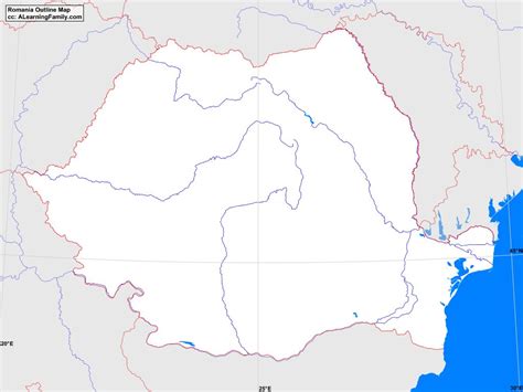 Romania Outline Map - A Learning Family