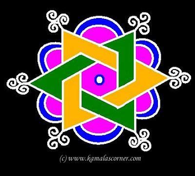 Kolangal: 5 - 10 Dots Kolam | Rangoli - Colors, Kundan & Flowers | Pi…