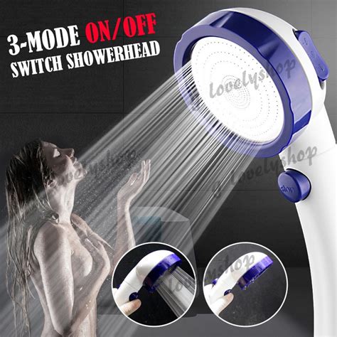 300% High Pressure with ON/Off Pause Switch Showerhead Handheld Shower ...