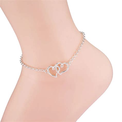 Heart Anklets For Women Foot Chain Copper Alloy Female Ankle Chains Accessories Fashion Jewelry ...