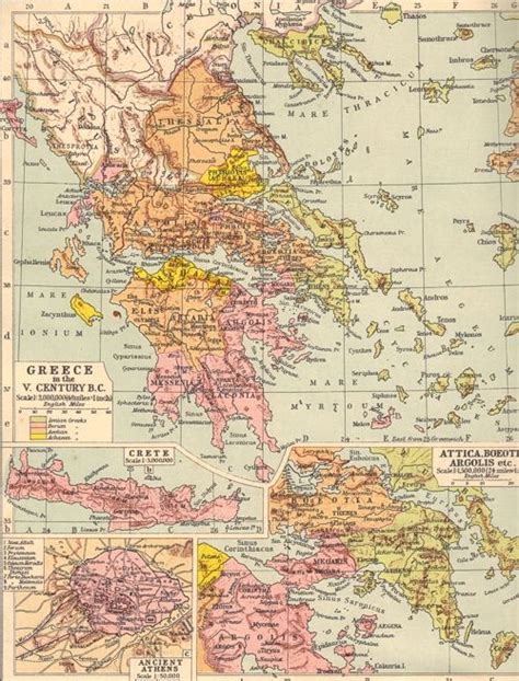 Map of Greece in the 5th Century B.C. | Greece map, Map, Old maps