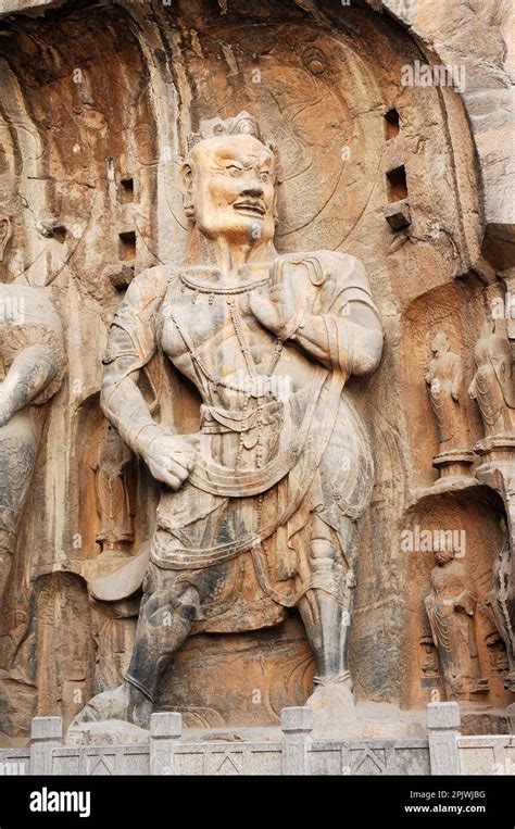 Longmen Grottoes, the rock-cut Buddhist temple, 5th-7th century AD. Temple of Ancestor ...