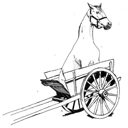 Horse Cart Drawing at GetDrawings | Free download