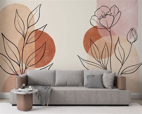 Pastel Boho Art Floral Wallpaper Pink Boho Art Decor Wall - Etsy in 2022 | Wall murals diy, Room ...