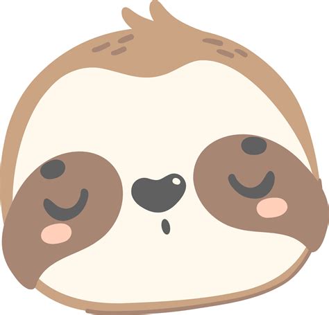 Cute Baby Sloth sleeping face cartoon nursery illustration 34639373 PNG