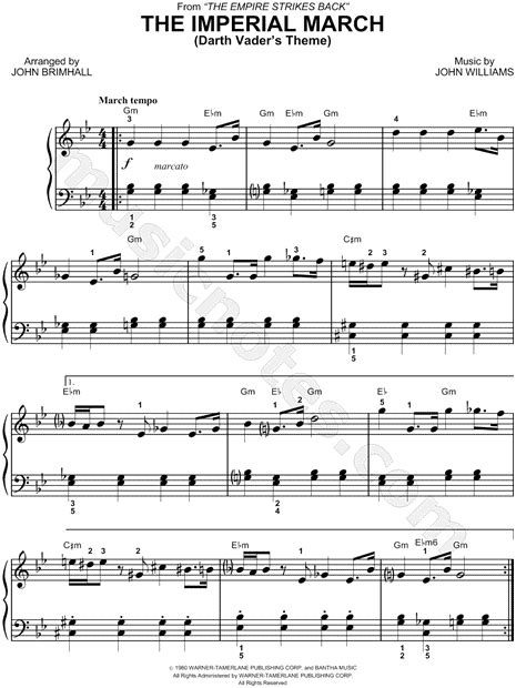 Darth Vader Theme Piano Sheet Music Free - Theme Image