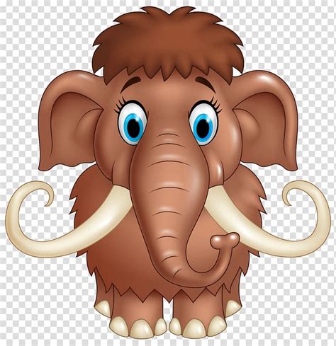 Mammoth, Woolly mammoth Cartoon Illustration, Cute Mammoth Cartoon transparent background PNG ...