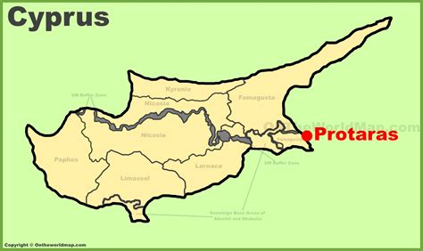 Protaras location on the Cyprus map - Ontheworldmap.com