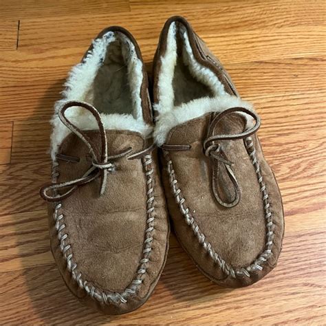 L.L. Bean | Shoes | Ll Bean Mens Sz 9 Wicked Good Moccasins Chestnut Suede Lined Slippers | Poshmark