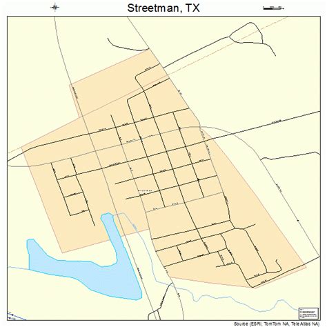 Streetman Texas Street Map 4870604