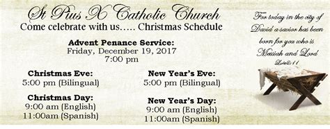 Christmas Mass Schedule - ST. PIUS X CATHOLIC CHURCH OF JAMUL