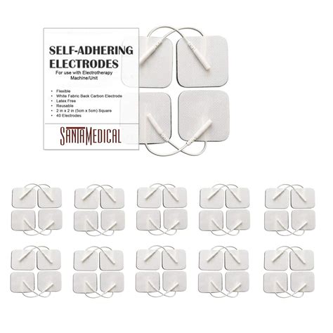 TENS Unit Pads Electrodes 2x2 40 Pcs Replacement Reusable Premium Pads ...