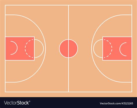 Basketball court top view template sports ground Vector Image