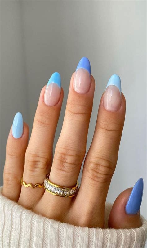 31 Cute Sky Blue French Tip Nails : Gradient Sky Blue French Tips 1 - Fab Mood | Wedding Color ...