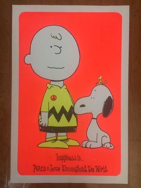 ORIGINAL VINTAGE 1960s PEANUTS PEACE POSTER-CHARLIE BROWN-SNOOPY-WOODSTOCK-RARE | eBay