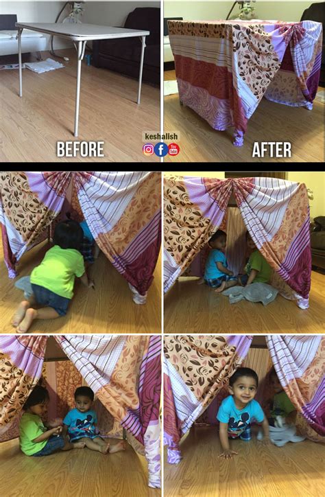 keshalish: Simple DIY Play Tent for Kids | Make Indoor Play Tent Using a Table