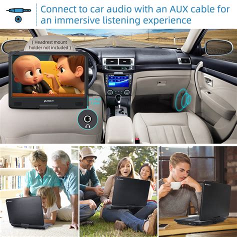 14 Inch Portable Blu-Ray DVD Player for Car with HDMI AUX SD USB Dolby ...