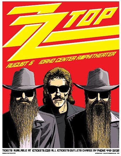 ZZ Top Tour Poster by Jefferson Wood | Music concert posters, Tour ...