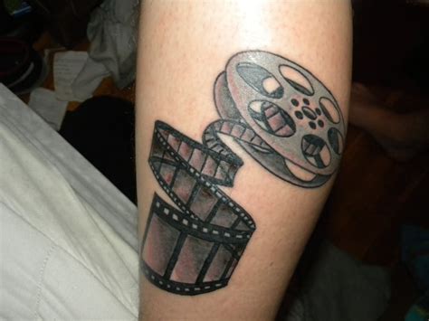 3D Movie Camera Reel Tattoo Design For Leg Calf | Camera tattoos, Movie ...