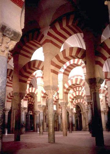 The Great Mosque of Cordoba: A view of the interior "forest" of columns ...