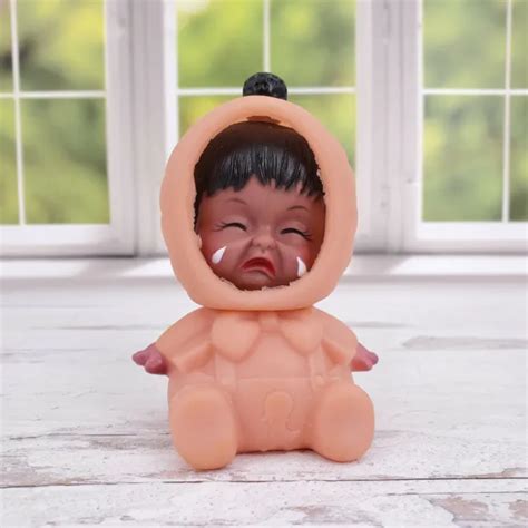 VINTAGE MOODY CUTIES Crying Ugly Face Eskimo Vinyl Rubber Swivel Head Doll $20.66 - PicClick