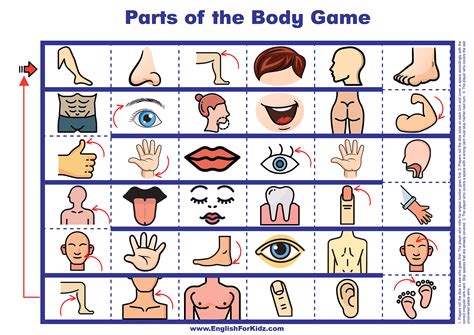 Parts of the Body - Printable Board Game