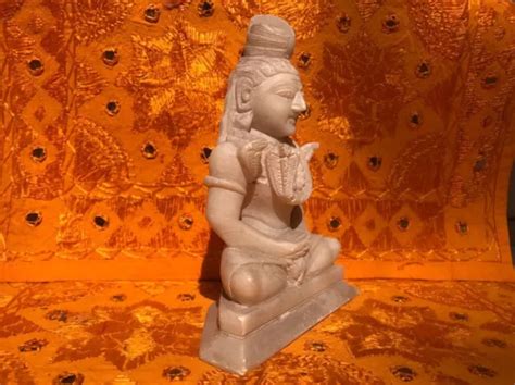 SHIVA STATUE ANCIENNE indienne Temple Serpent Marbre Figurine Sculpture ...