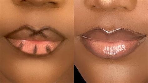 GLOSSY NUDE LIP COMBO FOR WOC / DARKSKIN | OMBRE LIPS TUTORIAL - YouTube