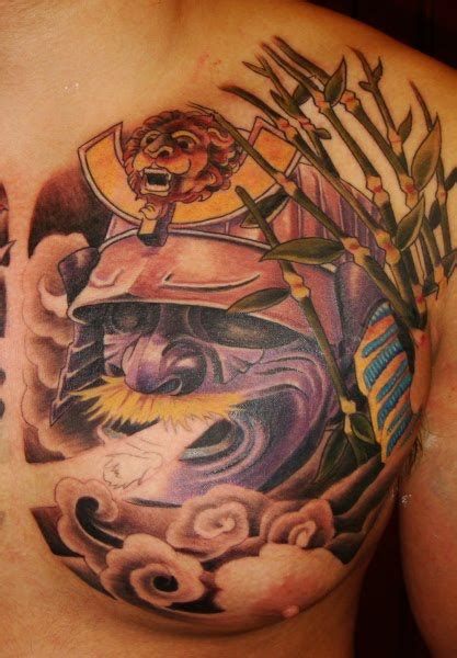 Tattoo Asia Design: Ghost samurai Mask Tattoo