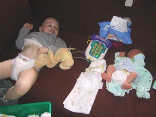 Baby Boudreau: Double diaper change