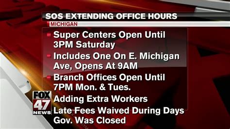 MI Secretary of State offices to extend hours after weather closures