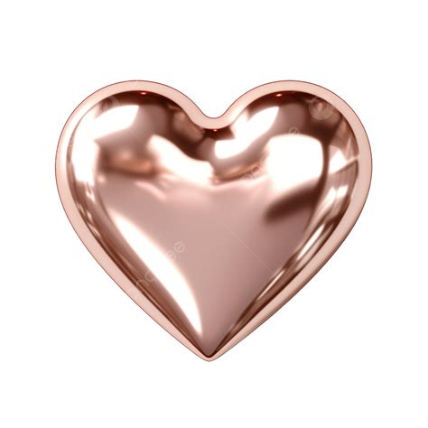 Rose Gold Shiny Heart, Pink, Rose Gold, Metallic PNG Transparent Image and Clipart for Free Download
