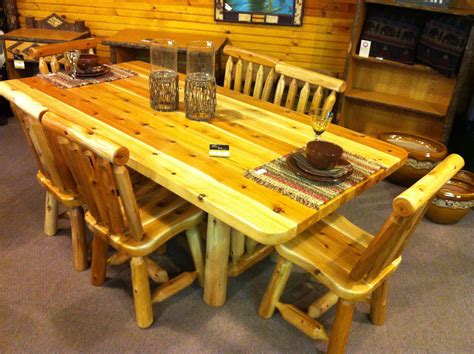 7 foot log dining table with 6 chairs- $1,799. Table Also available in ...