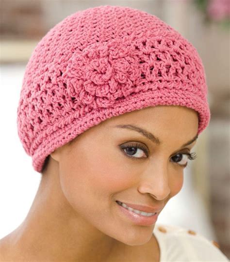 Free Crochet Chemo Cap Patterns Pink Courage Chemo & Breast Cancer Awareness Hat. - Printable ...