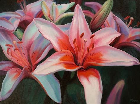 Lily Painting Lily Oil Painting Lily Art Print Flower | Etsy | Lily painting, Botanical painting ...