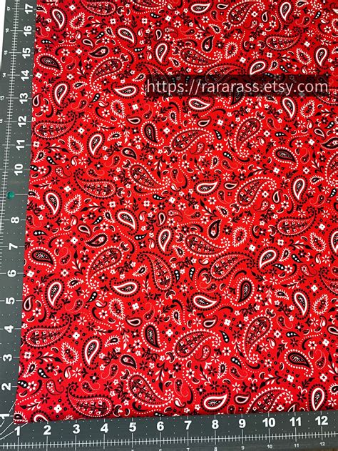 Red Bandana Cotton Fabric by the Yard C1213 Bandana Fabric Red - Etsy