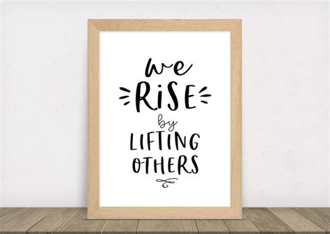 We Rise by Lifting Others, Printable Decor, Black, White, Wall Art ...