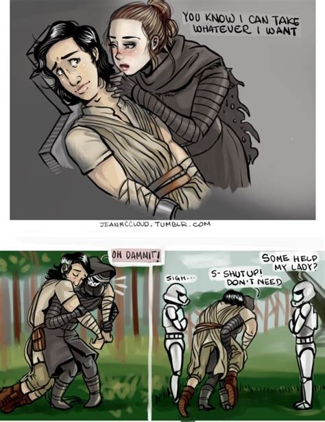 Credit? I think Dark Rey would just let him fall or lift him in the Force | Star wars humor ...