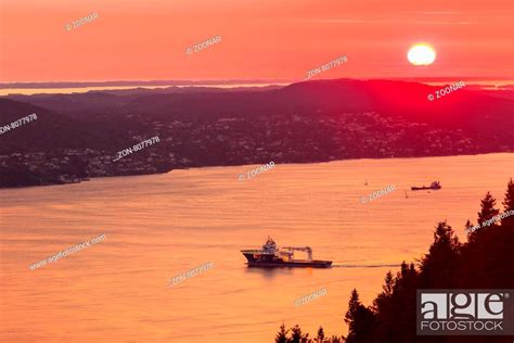 landscape sunset scenery, Norway fjord, Stock Photo, Picture And Rights Managed Image. Pic. ZON ...