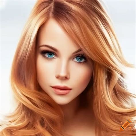 Portrait of a beautiful woman with strawberry blonde hair on Craiyon