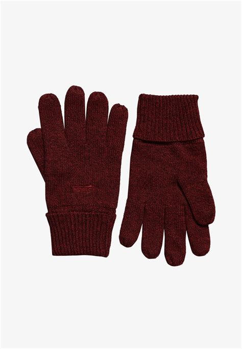 Superdry Gloves - dark red grit/red - Zalando.ie