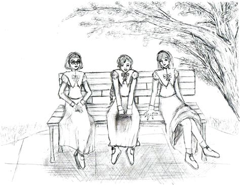 Park Bench Sketch at PaintingValley.com | Explore collection of Park ...