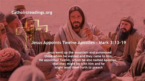 Jesus Appoints Twelve Apostles - Mark 3:13-19 - Bible Verse of the Day